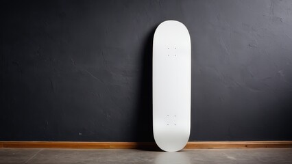 High-quality skateboard mockup featuring a blank deck. Ideal for presenting custom artwork, brand logos, or design concepts in a realistic skateboarding context