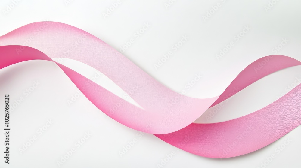 Poster soft pink waves curl on a pristine white canvas, captivating the viewer