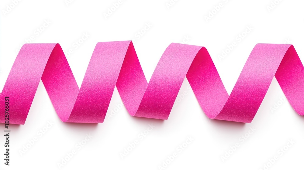 Aufkleber Delicate pink waves curl and twist, creating a dynamic interplay against a clean white canvas