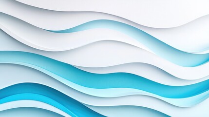 Swirling blue waves dance gracefully against a clean white canvas, evoking peace and serenity