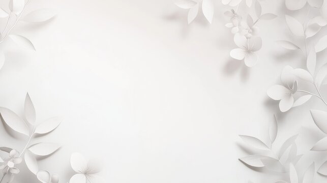 A beautifully designed wedding invitation showcases soft florals and a serene white background