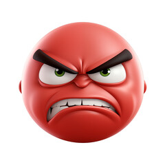 Obraz premium Angry Red Emoji With An Aggressive Facial Expression