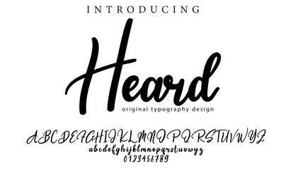 Heard Font Stylish brush painted an uppercase vector letters, alphabet, typeface