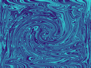 This elegant abstract background features a color palette with shades of blue. This design is filled with swirling shapes and patterns