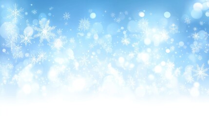 A serene winter wonderland filled with shimmering snowflakes and soft blue hues evokes a peaceful Christmas spirit embraced by the chilly air of the festive season