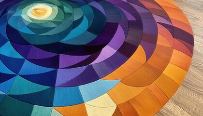 Fototapeta premium A vibrant mandala artwork in progress, representing spiritual harmony and creativity, [Spiritual Literacy Month], [artistic expression, spiritual balance], ,