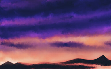 sunset in the mountains