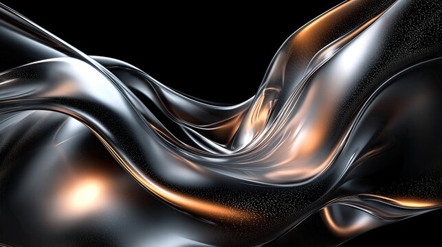 Fototapeta liquid metal abstraction on black background