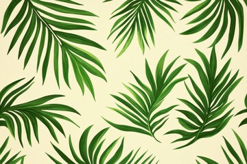 Tropical palm leaf pattern on light background