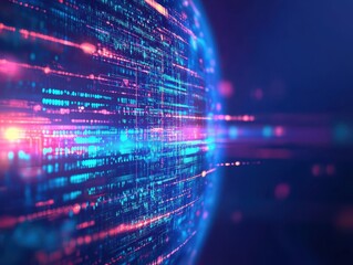 Corporate rebranding in holographic form, digital transformation, futuristic corporate setting