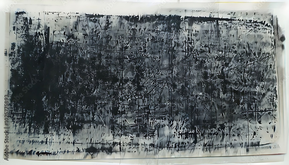 Poster abstract monochrome artwork with textured patterns