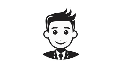 simple smiling person in suit icon