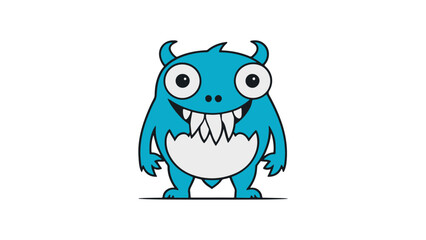 simple monster illustration with big teeth 