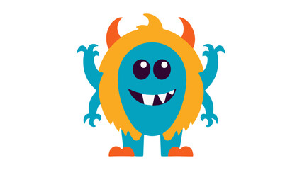 unusual colorful monster vector illustration