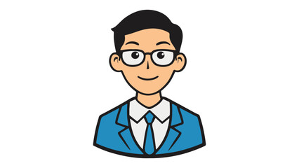 businessman in a suit and glasses vector illustration