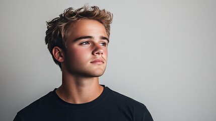 Obraz premium Portrait of a Young Man with Casual Style