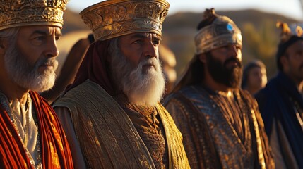 the 3 wise men, biblical scene, cinematic