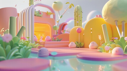 cartoon 3d scene