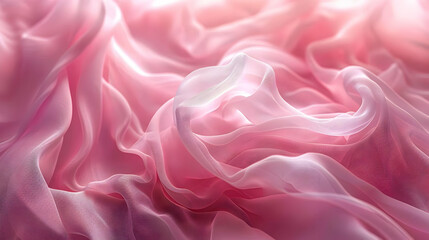 Obraz premium Abstract pink fabric background with flowing and soft folds and drapes.