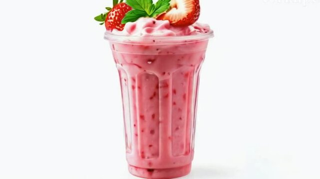 strawberry smoothie in glass
