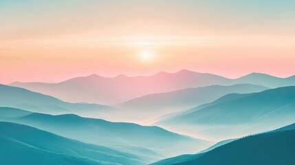 Serene Mountain Landscape at Sunrise