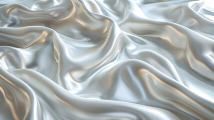 Obraz premium Smooth white fabric with soft folds and wrinkles.