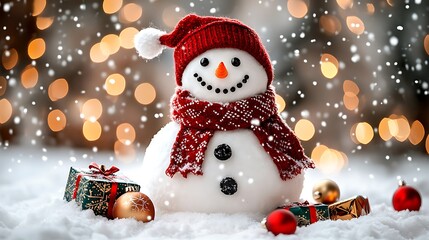 Fototapeta premium Charming Moment of Children Singing in Winter Scene