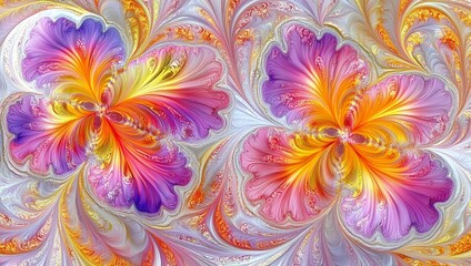 Abstract floral design with vibrant colors.