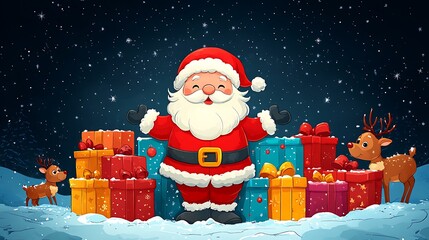 Santa Claus Joyfully Dancing in a Cheerful Holiday Scene
