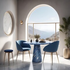 Modern mid century and minimalist interior of living room with wall art