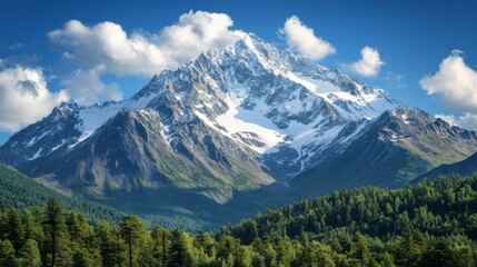Majestic Snow-Capped Mountain Landscape