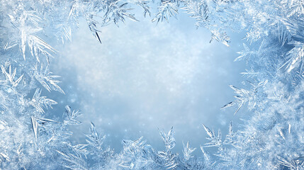 Elegant ice frame with frosty textures and icy pattern