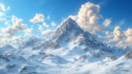 Obraz premium Majestic Snowy Mountain Landscape