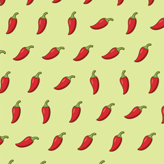 Cartoon depiction of an isolated Red Chili Pepper in vector pattern form