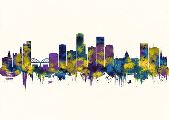 Fototapeta premium Little Rock City Skyline. Cityscape Skyscraper Buildings Landscape City Downtown Abstract Landmarks Travel Background Modern Art Architecture Business Building Corporate