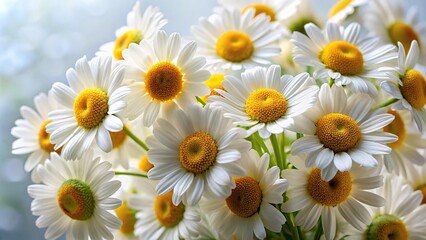 Fototapeta premium Closeup of white daisy bouquet on a tilted angle