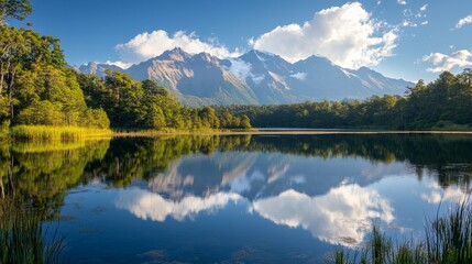 Obraz premium Majestic Mountain Lake Reflection