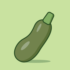 Cartoon depiction of an isolated Zucchini in vector form