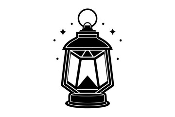 Laser cut lanterns. Halloween decoration for holiday, invitation card, scrapbooking. Flashlight silhouette. Spider, spiderweb, bat at candlesticks. Vector element isolated on transparent background.