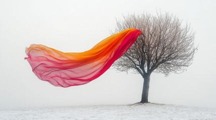 Ethereal Scarf and Winter Tree