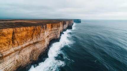 The steady rhythm of waves crashing against cliffs focus on   The power and calm of nature s rhythm   ethereal   Multilayer   Cliffside backdrop