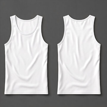 white blank tank top mockup on grey background