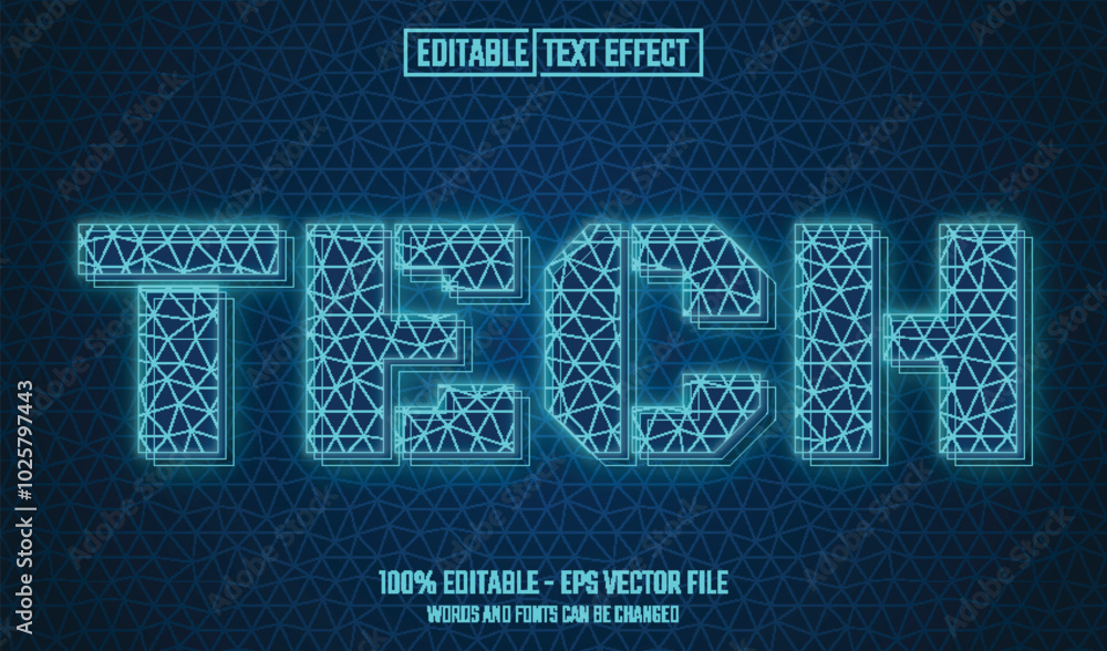 Wall mural tech editable text effect