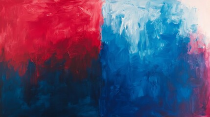 Abstract Red and Blue Painting