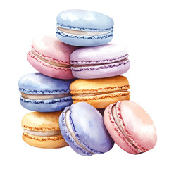 Obraz premium Stack of colorful macarons with white filling.