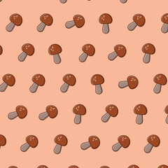 Vector composition featuring realistically drawn Champignon pattern