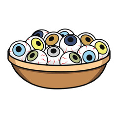 Ciotola con occhi - Cartoon horror - Halloween