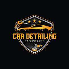 auto detailing services logo design template