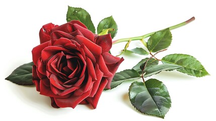 Red rose isolated on white background