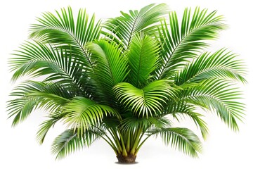 Fototapeta premium Exotic green tropical summer plant palm leaves branch isolated